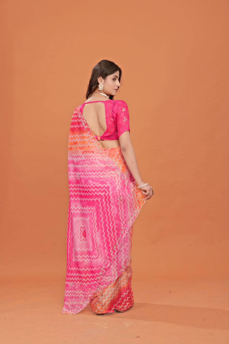 Sundara Leher Crepe Chiffon Saree