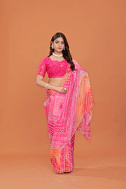 Sundara Leher Crepe Chiffon Saree