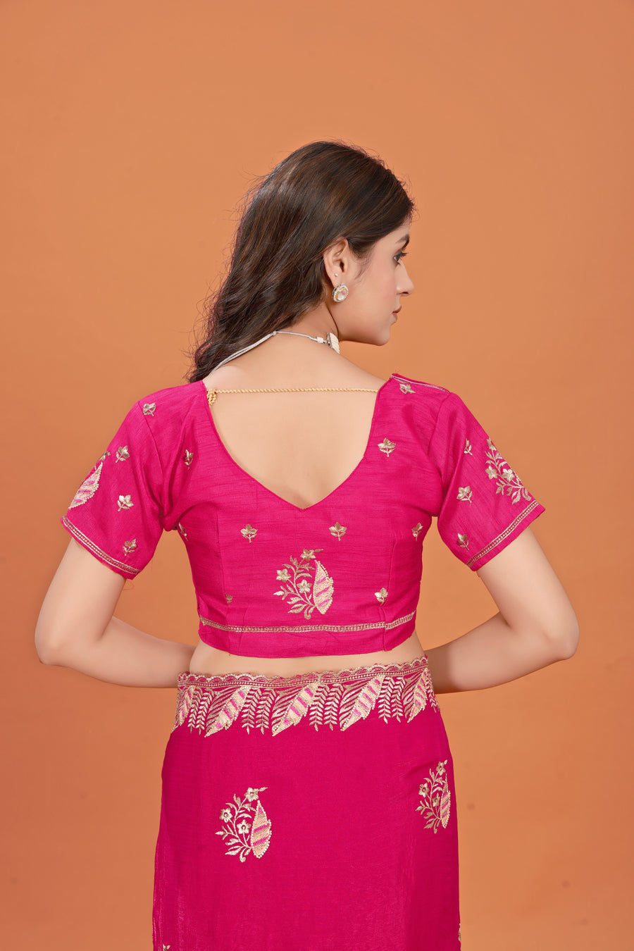 Rani Rasm _ Rani Pink Shimmer Georgette Saree