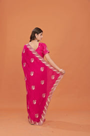 Rani Rasm _ Rani Pink Shimmer Georgette Saree