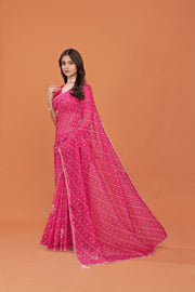 Bandhej Dhwani Crinkled Chiffon Saree