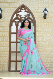 Fresh Water Peony Saree