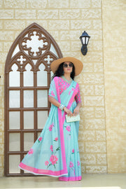 Fresh Water Peony Saree