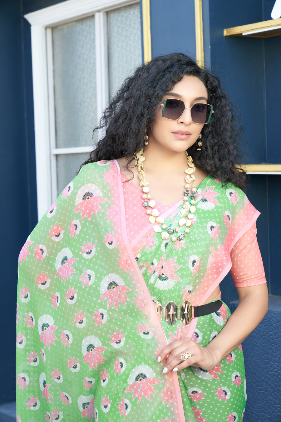 Pastel Petal Delight Saree