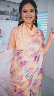 70's Floral Saree