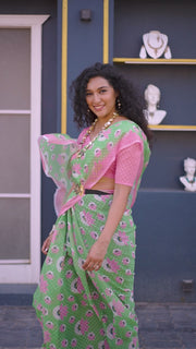 Pastel Petal Delight Saree